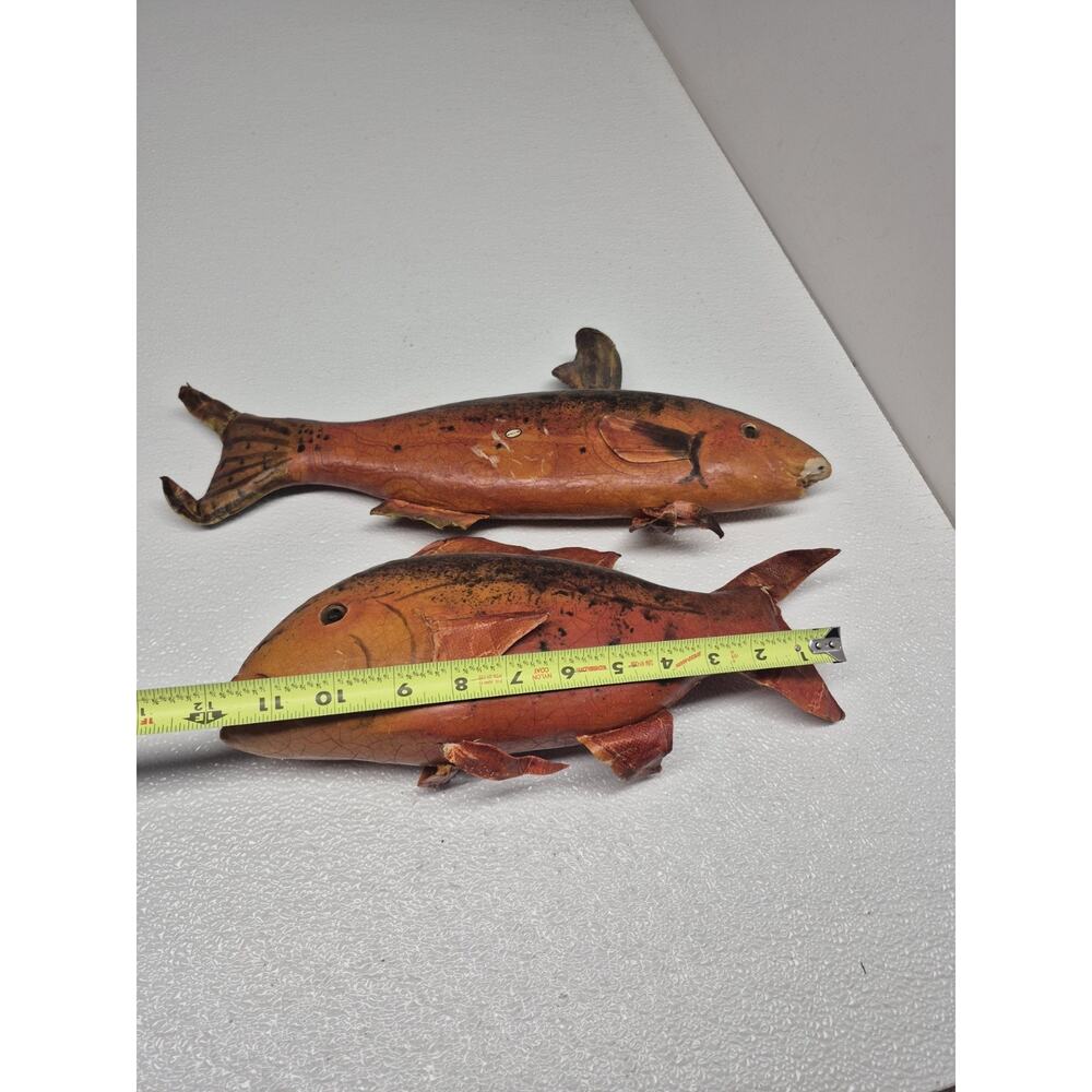 vintage paper mache Red Snapper fish sculptures Made In Thailand - Picture 5 of 7